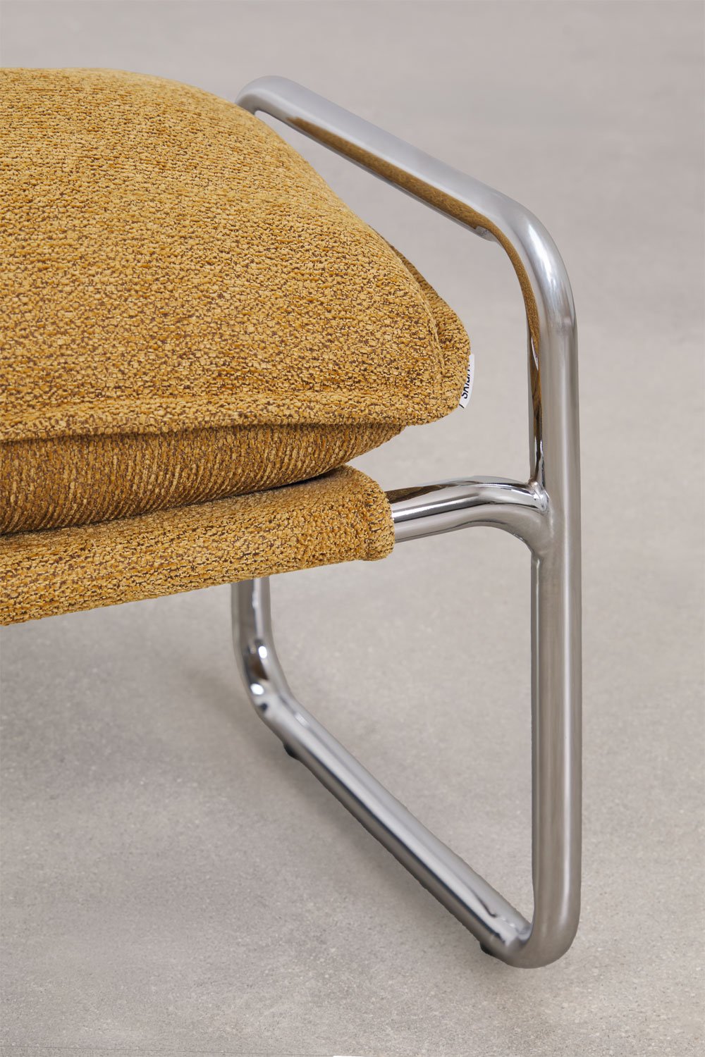 Banco 110 cm tapizado en bouclé amarillo miel Matilda, imagen de galer&iacute;a 6
