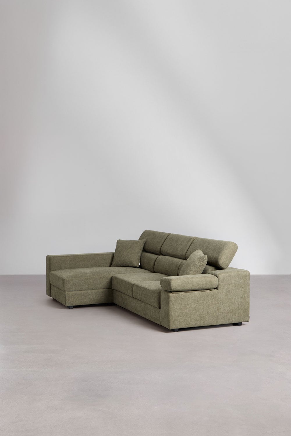 Sofá chaise longue izquierdo de 3 plazas con reposacabezas regulable y asientos deslizantes Aramis, imagen de galer&iacute;a 4
