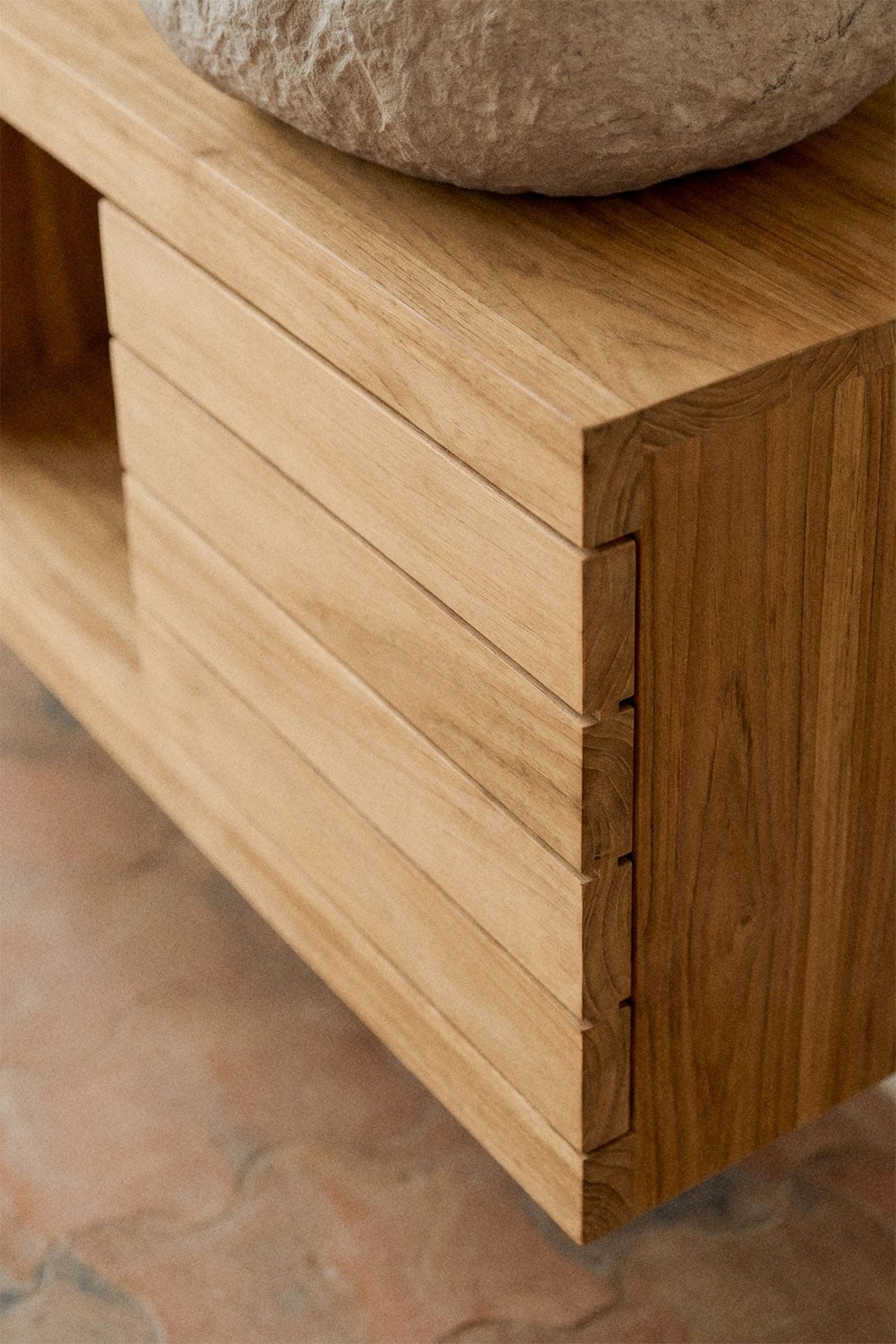 Conjunto de mueble de baño en madera de teca Olyvanna, imagen de galer&iacute;a 2