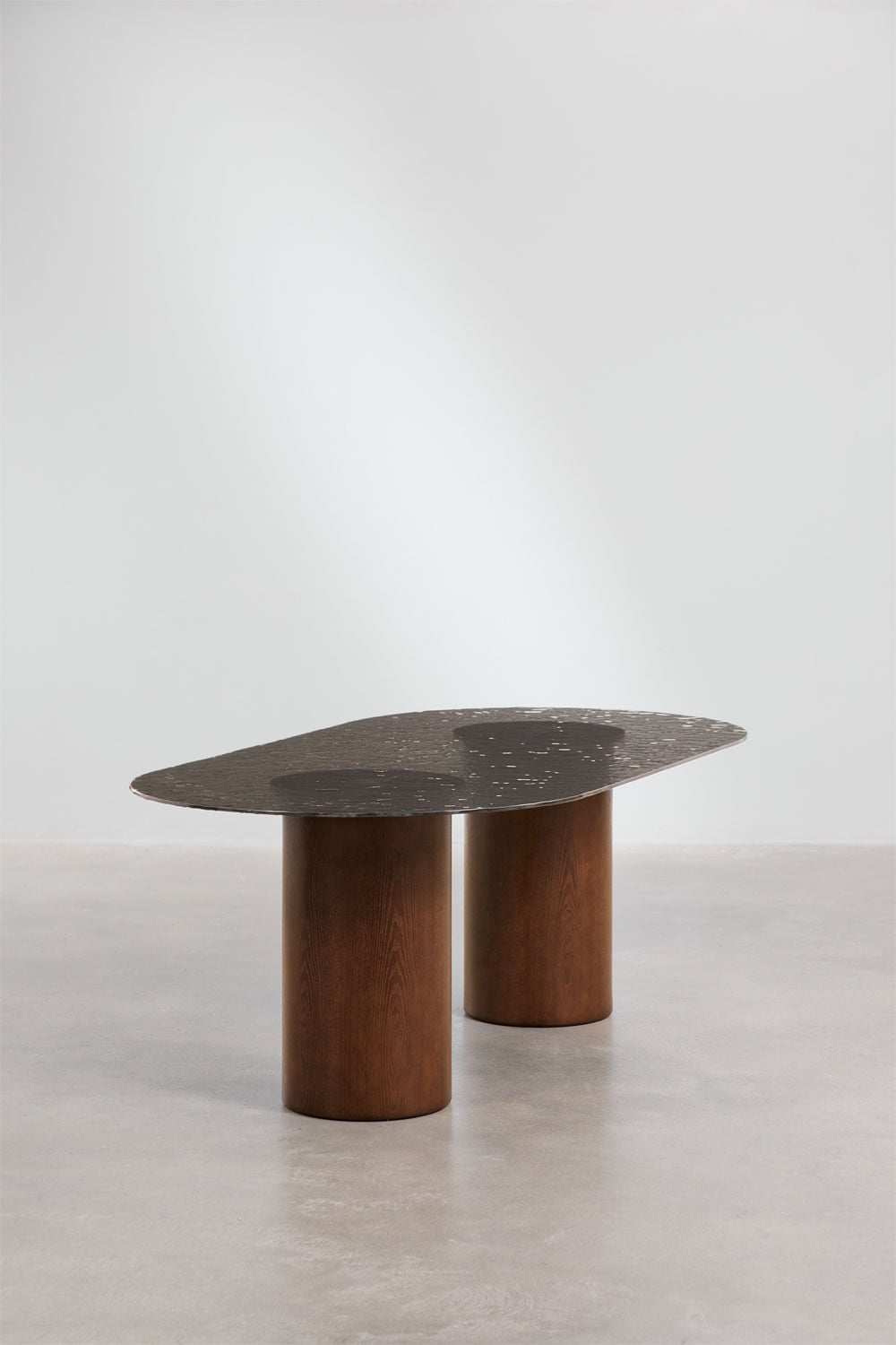 Mesa de comedor ovalada 220x110 cm en vidrio templado y MDF Asgri, imagen de galer&iacute;a 4