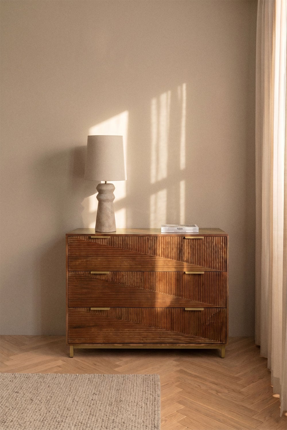 Cómoda 110x40 cm en madera de mango Baty, imagen de galer&iacute;a 1