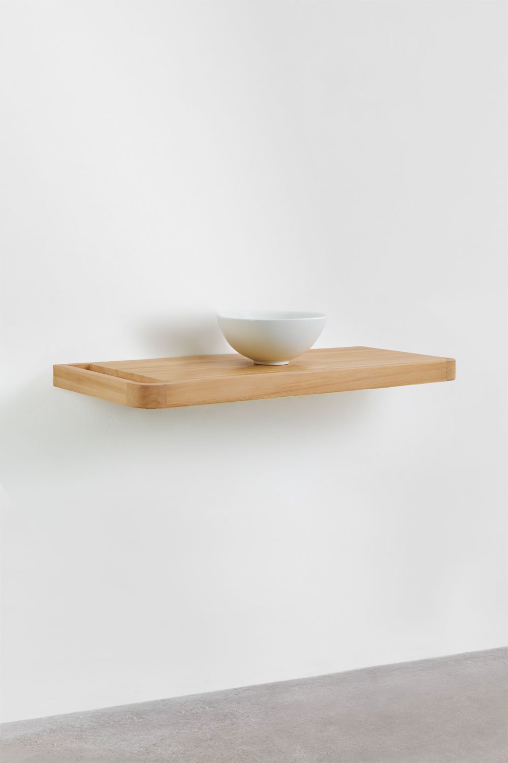 Conjunto de mueble de baño 110x45 cm suspendido en madera de teca Neill, imagen de galer&iacute;a 4