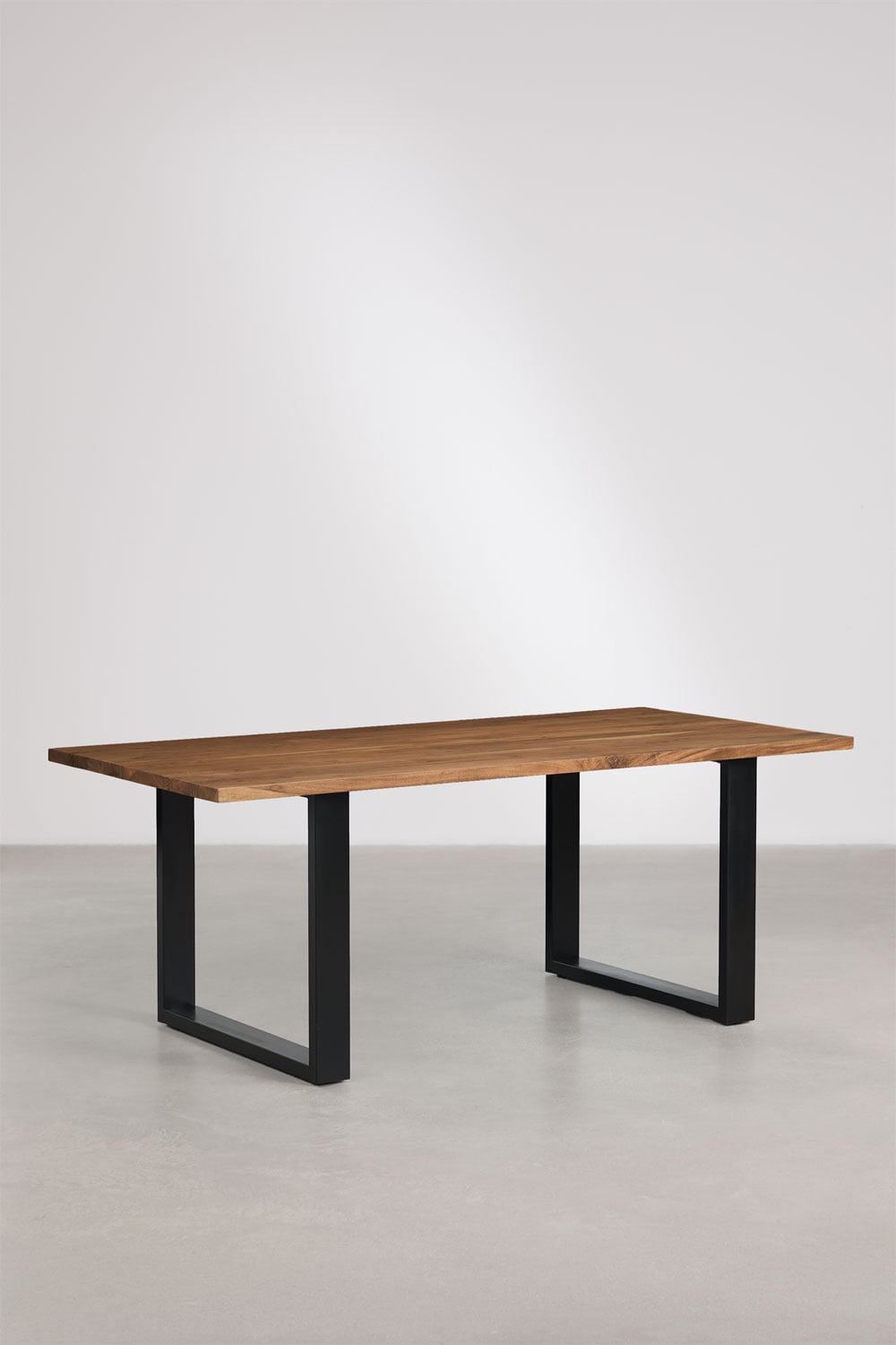 Mesa de comedor rectangular 200x100 cm en madera acacia y acero Milet, imagen de galer&iacute;a 3