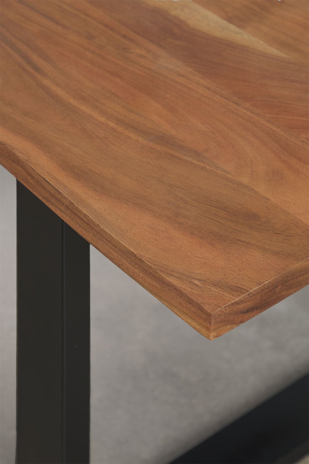 Mesa de comedor rectangular 200x100 cm en madera acacia y acero Milet, imagen de galer&iacute;a 6