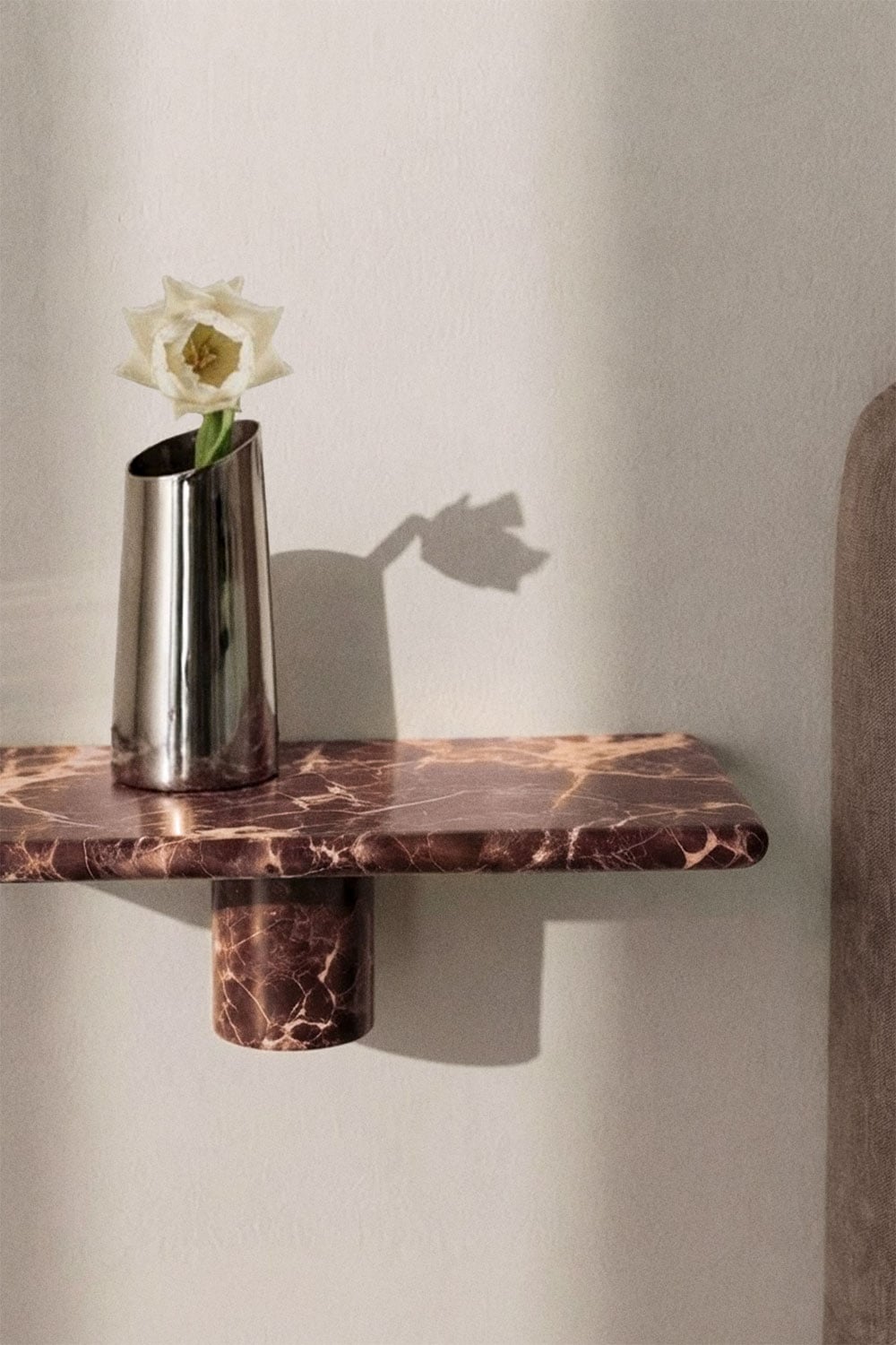 Mesita de noche flotante 35x15 cm en mármol Uganda, imagen de galer&iacute;a 2