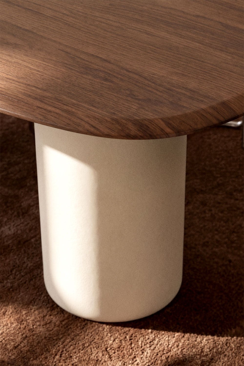 Mesa de comedor ovalada en MDF y cemento Lysander, imagen de galer&iacute;a 2
