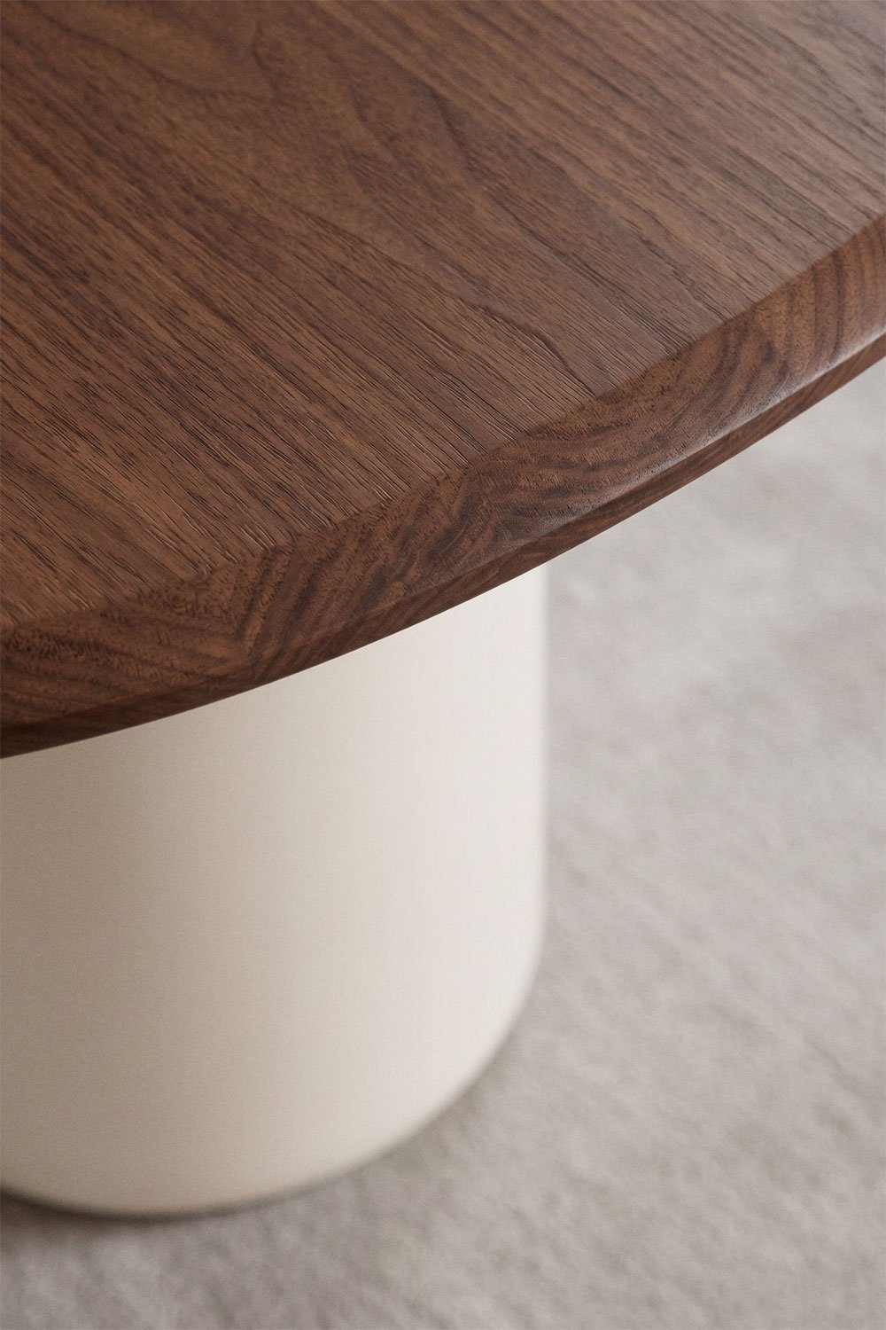 Mesa de comedor ovalada en MDF y cemento Lysander, imagen de galer&iacute;a 2