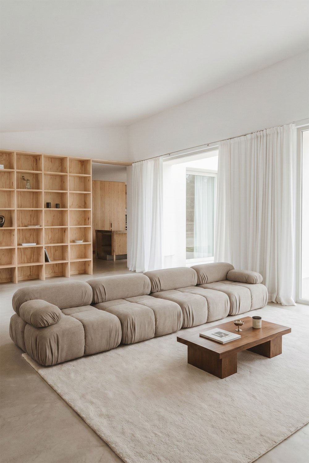 Sofá modular de 4 piezas en bouclé envasado al vacío Kendall , imagen de galer&iacute;a 1