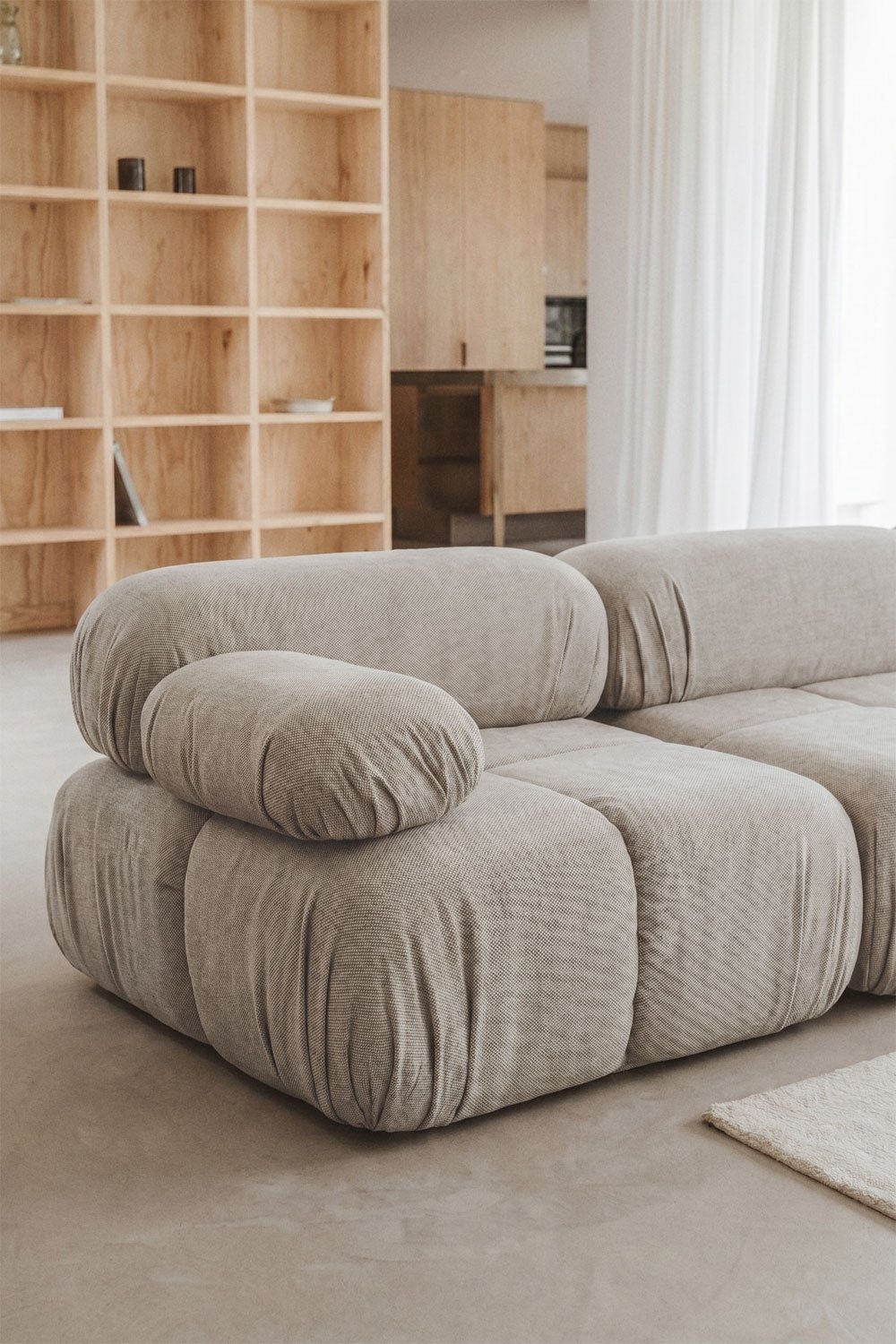 Módulo esquinero izquierdo para sofá modular en bouclé envasado al vacío Kendall , imagen de galer&iacute;a 1