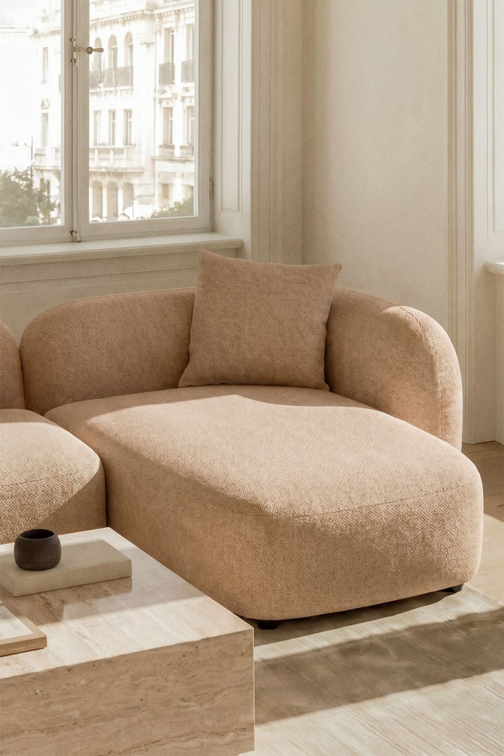 Módulo chaise longue derecho para sofá modular en chenilla Coco , imagen de galer&iacute;a 1