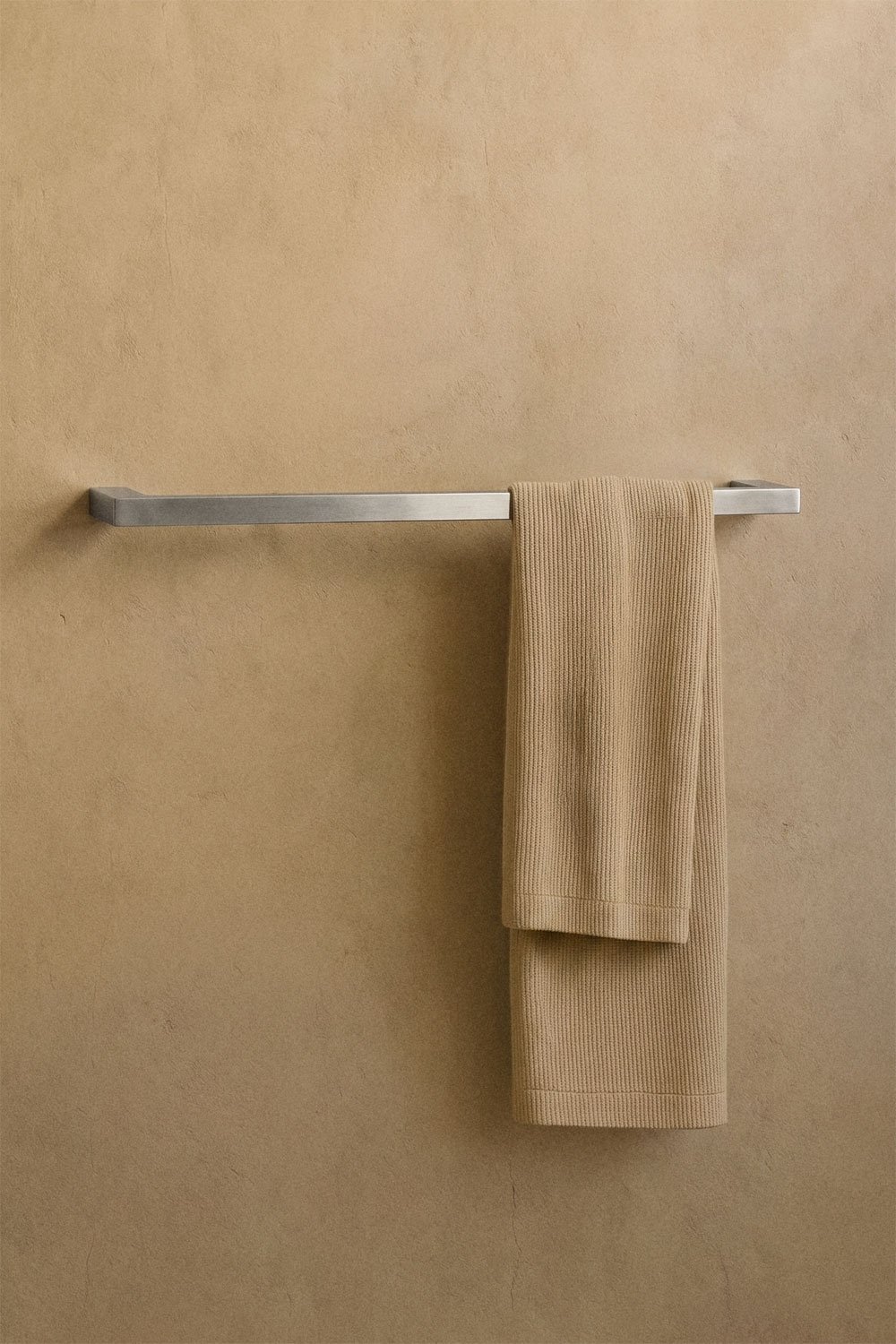 Toallero de pared con barra 60 cm para baño en acero inoxidable gris cepillado Olvam, imagen de galer&iacute;a 1