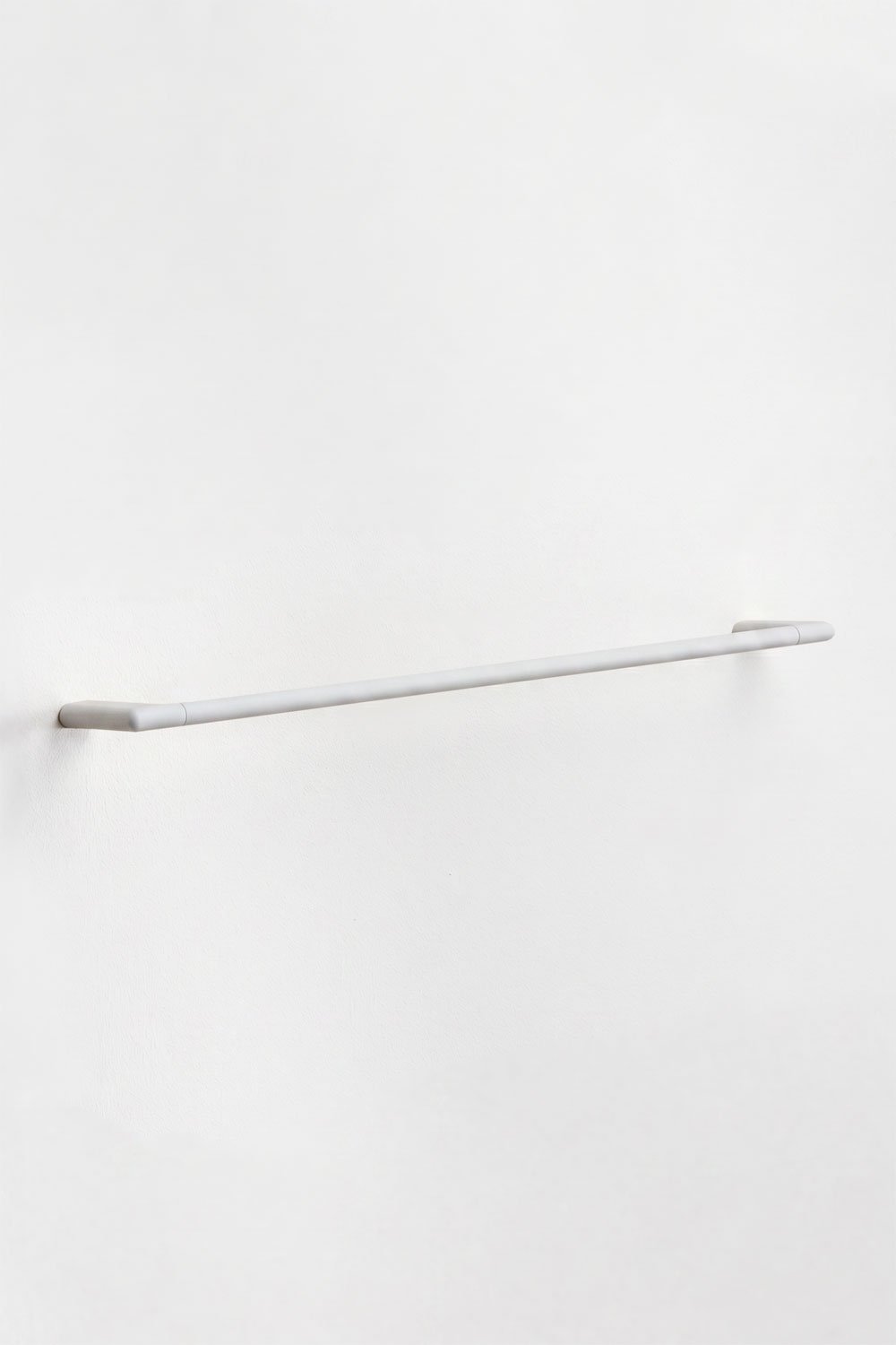 Toallero de pared con barra 60 cm para baño en acero inoxidable blanco Rovent, imagen de galer&iacute;a 3