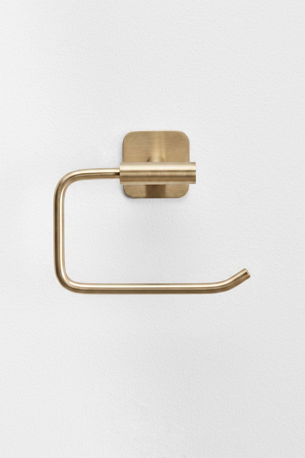 Portarrollos adhesivo para baño en acero inoxidable dorado cepillado Ondreli, imagen de galer&iacute;a 4