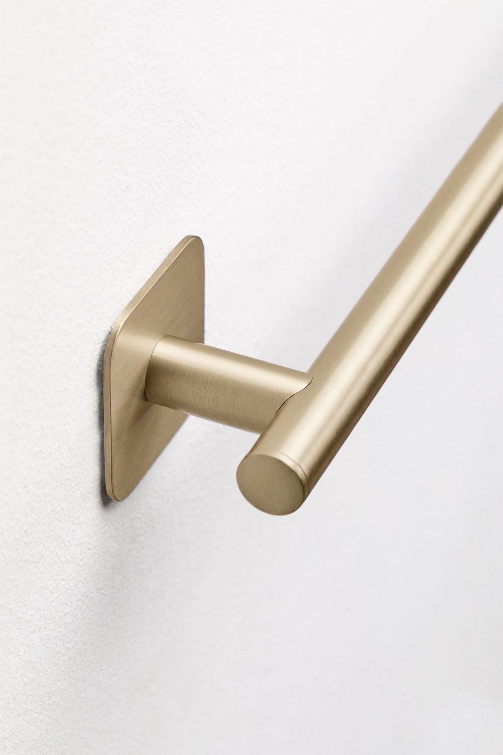 Toallero adhesivo de pared con barra 60 cm para baño en acero inoxidable dorado cepillado Ondreli, imagen de galer&iacute;a 5