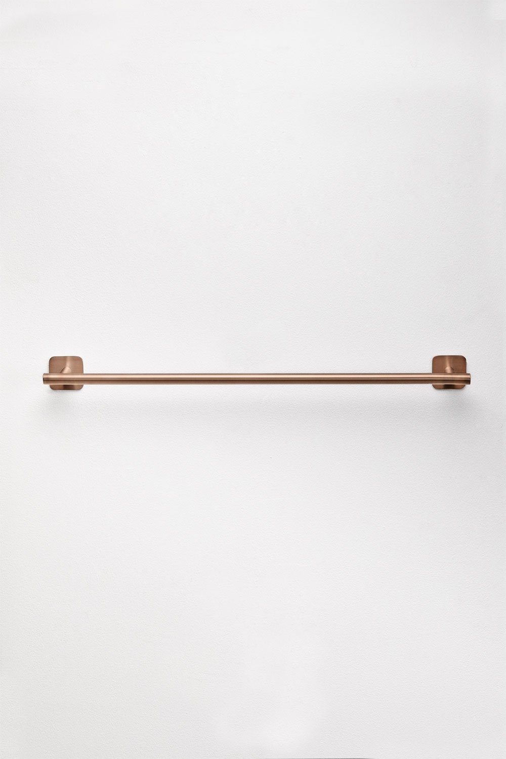 Toallero adhesivo de pared con barra 60 cm para baño en acero inoxidable oro rosa cepillado Ondreli, imagen de galer&iacute;a 4
