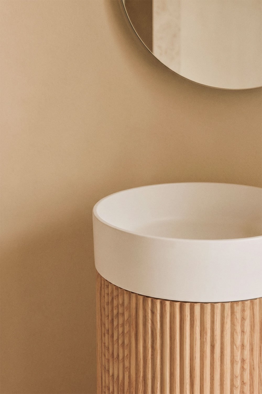 Conjunto de mueble de baño Ø40 cm en madera con lavabo integrado Freia, imagen de galer&iacute;a 2