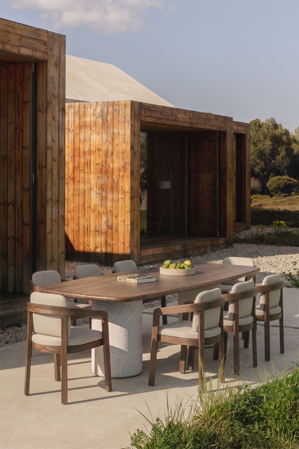 Mesa de jardín rectangular 270x110 cm en madera de acacia Bogota, imagen de galer&iacute;a 1