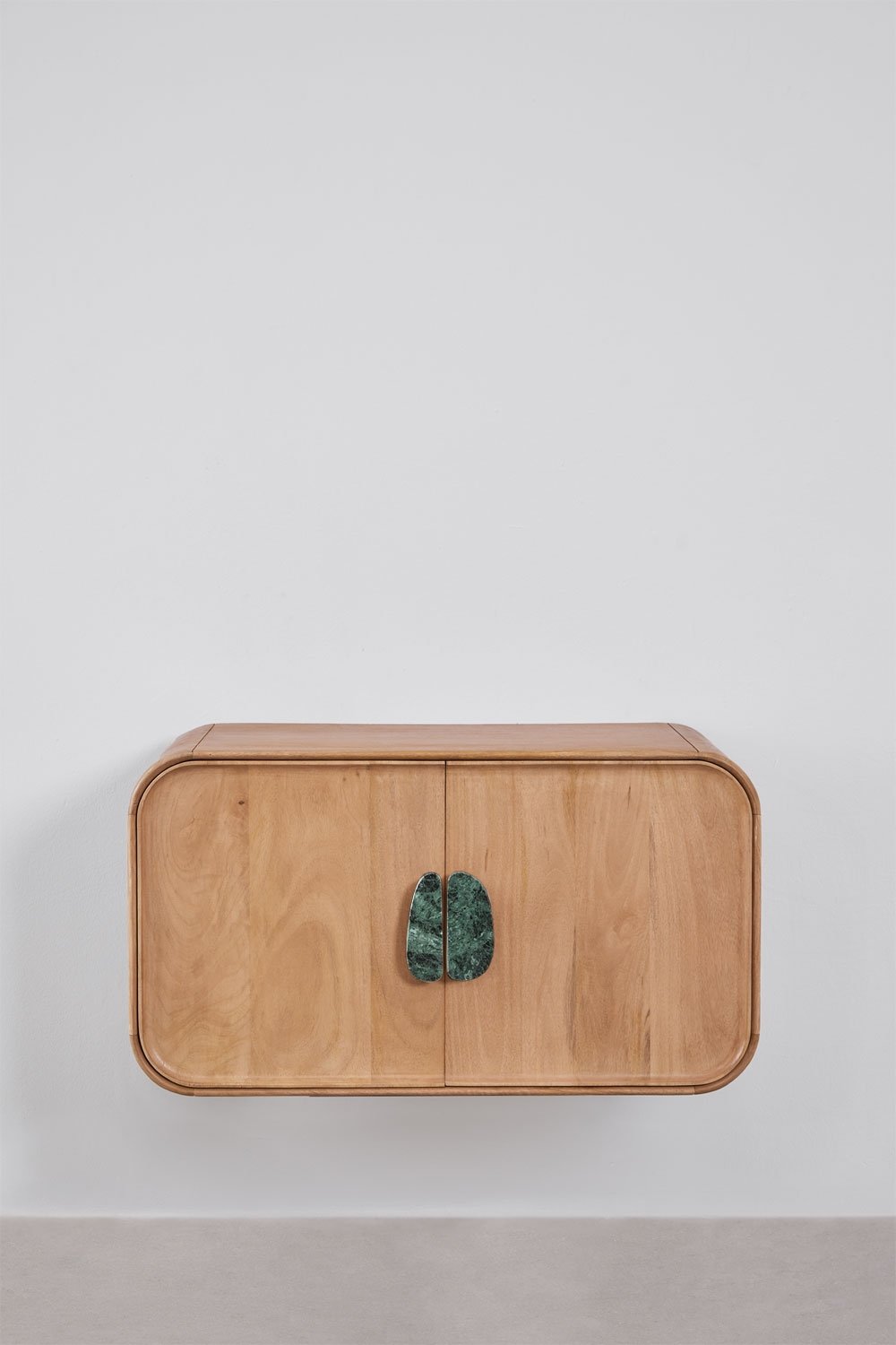 Conjunto de mueble de baño suspendido 95x45 cm en madera de mango y piedra natural Kivalina, imagen de galer&iacute;a 2