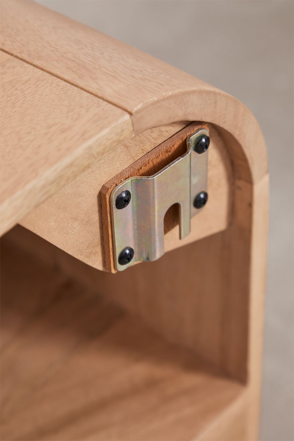 Conjunto de mueble de baño suspendido 95x45 cm en madera de mango y piedra natural Kivalina, imagen de galer&iacute;a 8