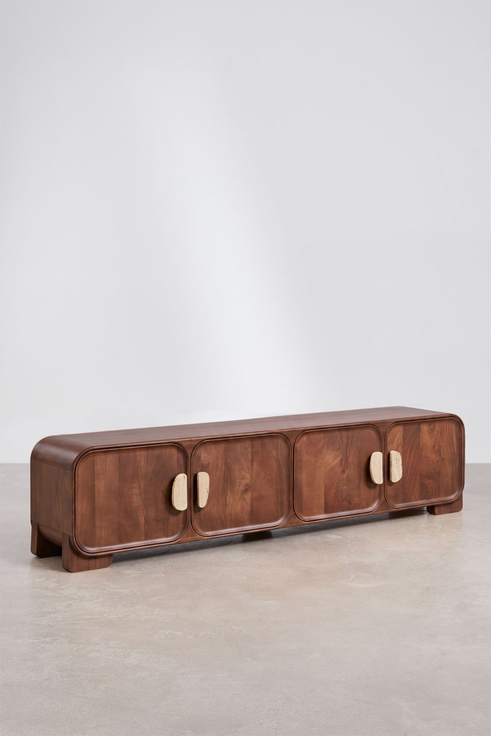 Mueble TV en madera de mango y piedra natural Kivalina, imagen de galer&iacute;a 3