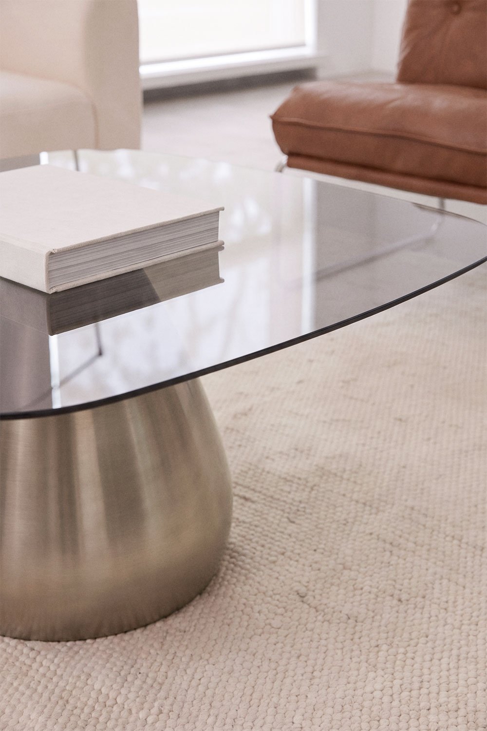 Mesa de centro cuadrada 80x80 cm en vidrio templado Mariana, imagen de galer&iacute;a 2