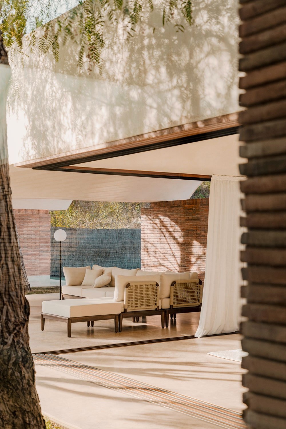 Sofá modular de jardín rinconera de 5 piezas en acacia Giulia   , imagen de galer&iacute;a 2