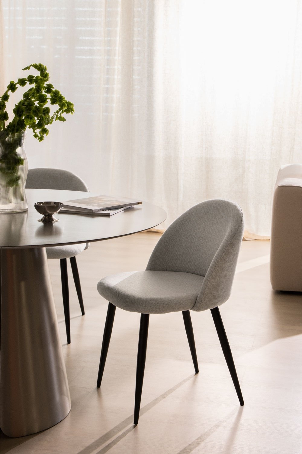 Silla de comedor tapizada y en acero Kana, imagen de galer&iacute;a 7