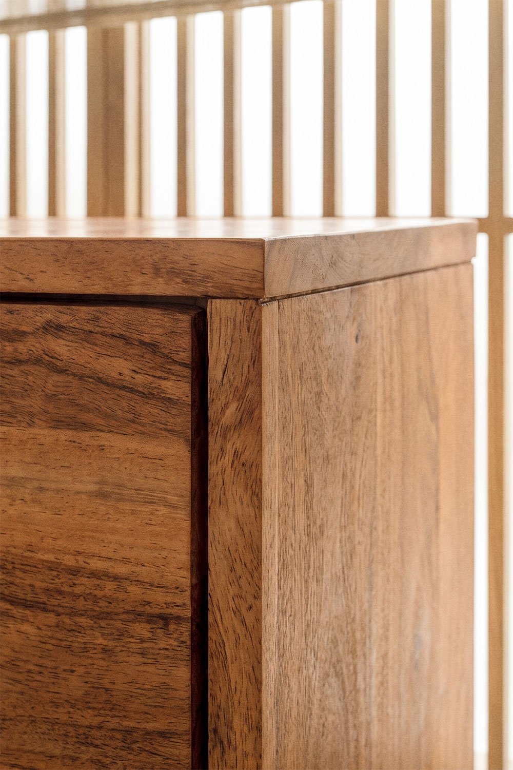 Mueble TV 160x40 cm con estante en madera de acacia Tasmani, imagen de galer&iacute;a 3