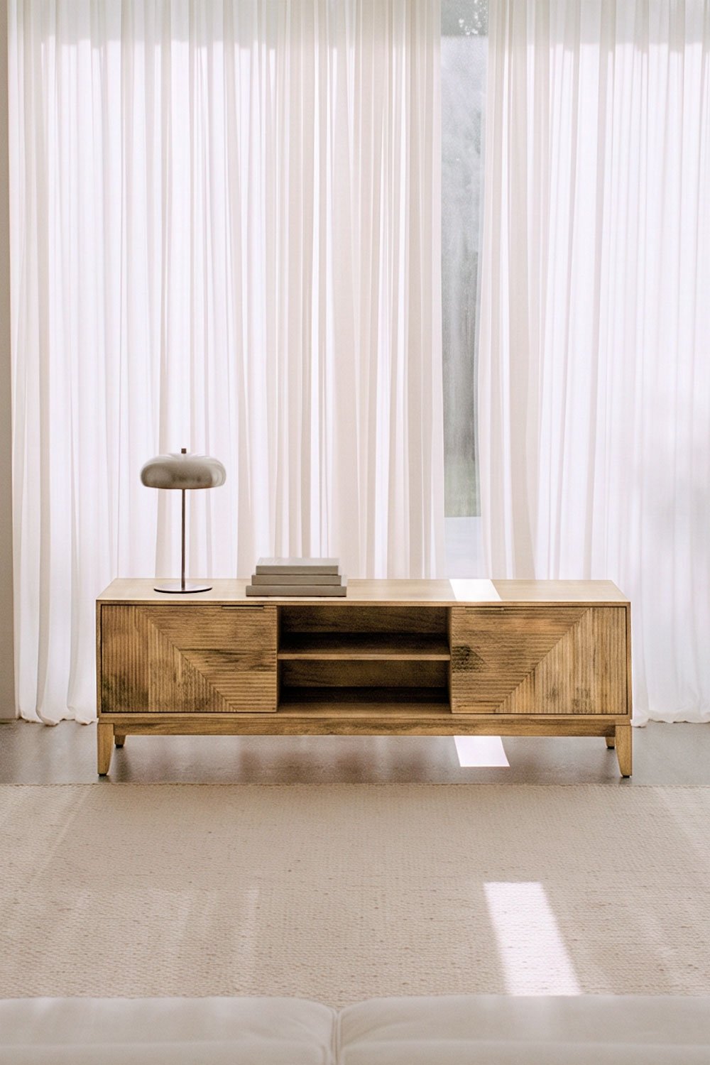 Mueble TV 165x40 cm en madera de mango Baty Design, imagen de galer&iacute;a 1