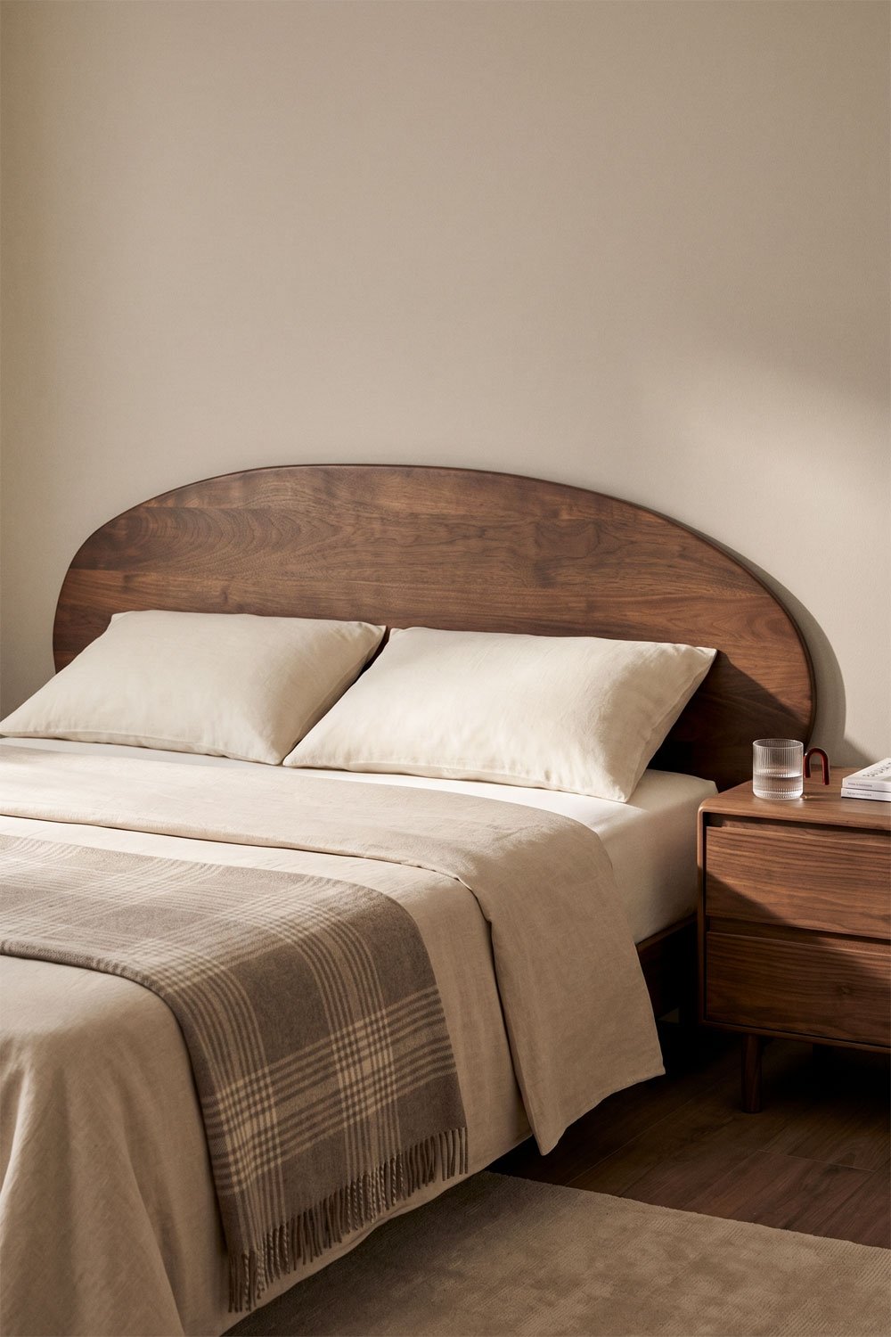 Cabecero para cama de 160 cm en madera de mango oscura Agathe, imagen de galer&iacute;a 1