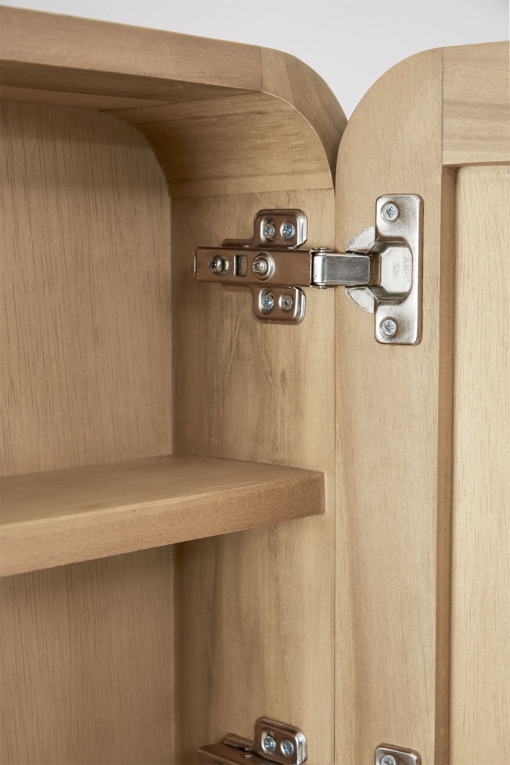 Armario de pared rectangular 35x60 cm para baño en madera de teca con espejo Ian, imagen de galer&iacute;a 5
