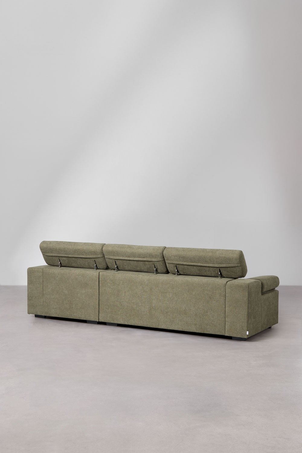 Sofá chaise longue derecho de 3 plazas con reposacabezas regulable y asientos deslizantes Aramis, imagen de galer&iacute;a 6
