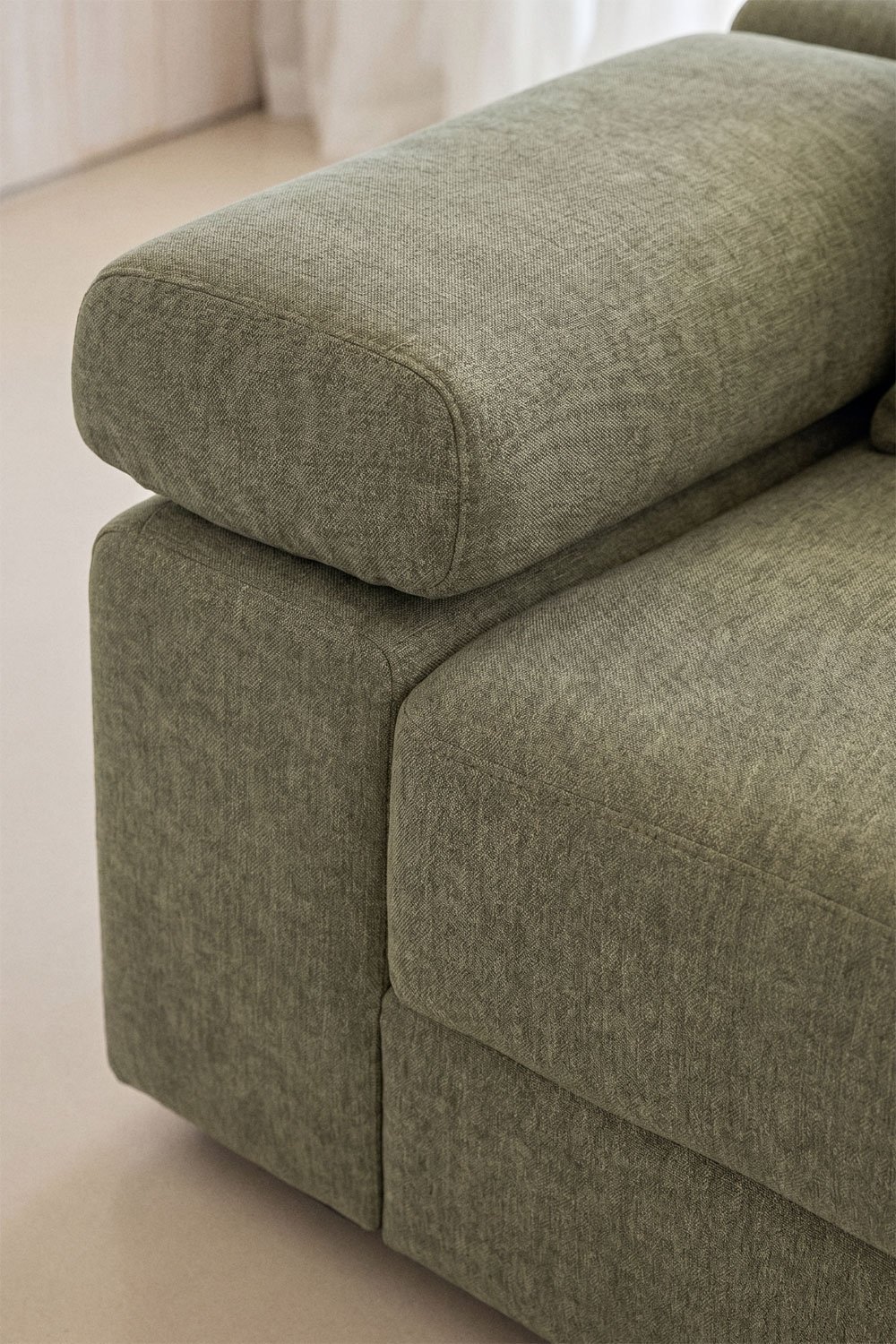 Sofá chaise longue derecho de 3 plazas con reposacabezas regulable y asientos deslizantes Aramis, imagen de galer&iacute;a 2