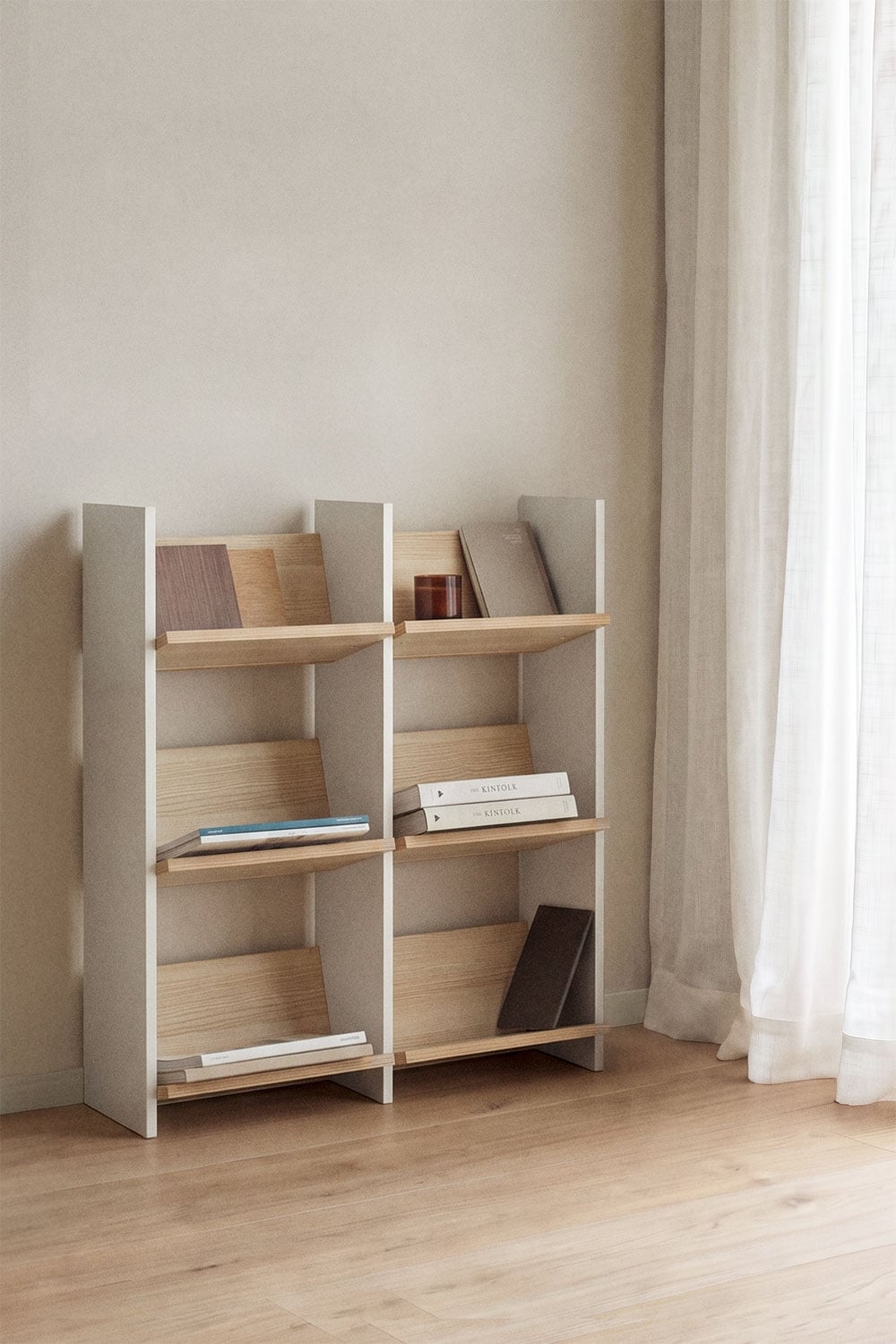 Librería doble 85x90 cm en madera Broby    , imagen de galer&iacute;a 1