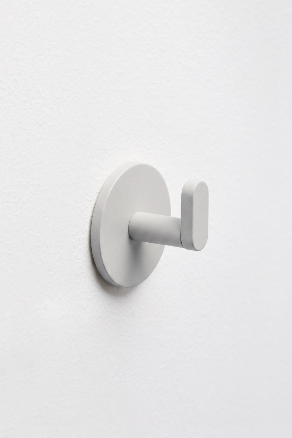 Percha adhesiva para baño en acero inoxidable blanco Caldrumi, imagen de galer&iacute;a 3