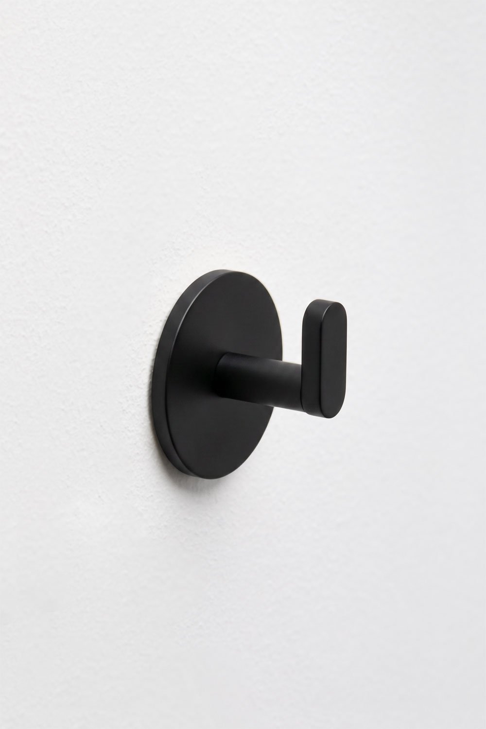 Percha adhesiva para baño en acero inoxidable negro mate Caldrumi, imagen de galer&iacute;a 3