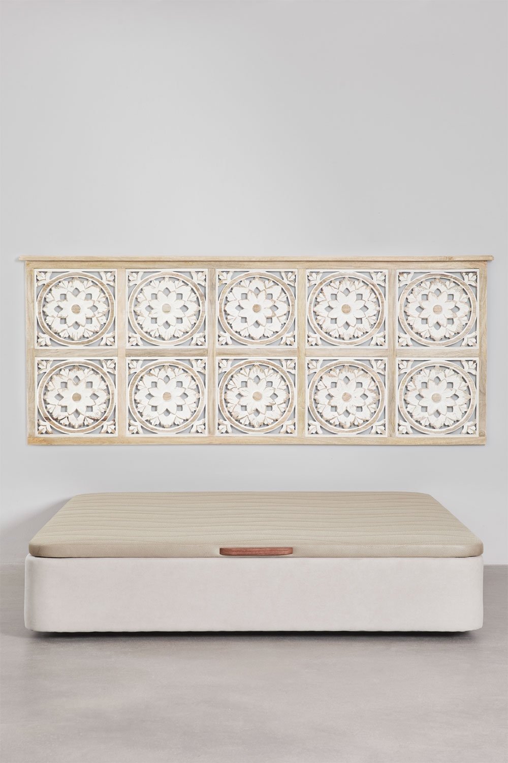 Cabecero para cama de 200 cm en madera de mango clara Ardel, imagen de galer&iacute;a 9