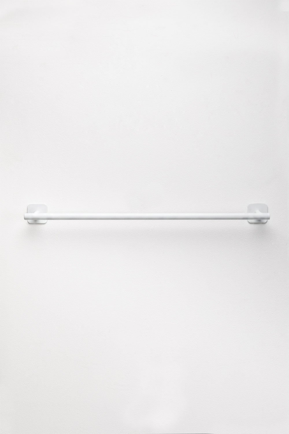 Toallero adhesivo de pared con barra 60 cm para baño en acero inoxidable blanco Ondreli, imagen de galer&iacute;a 4