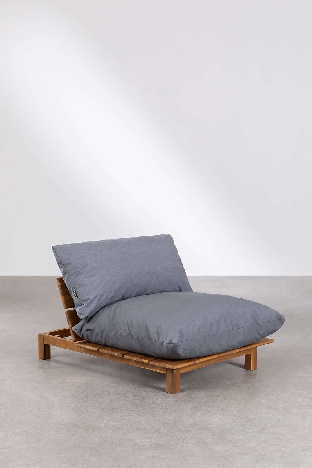 Sofá modular reclinable de 2 piezas en madera de acacia Brina, imagen de galer&iacute;a 4