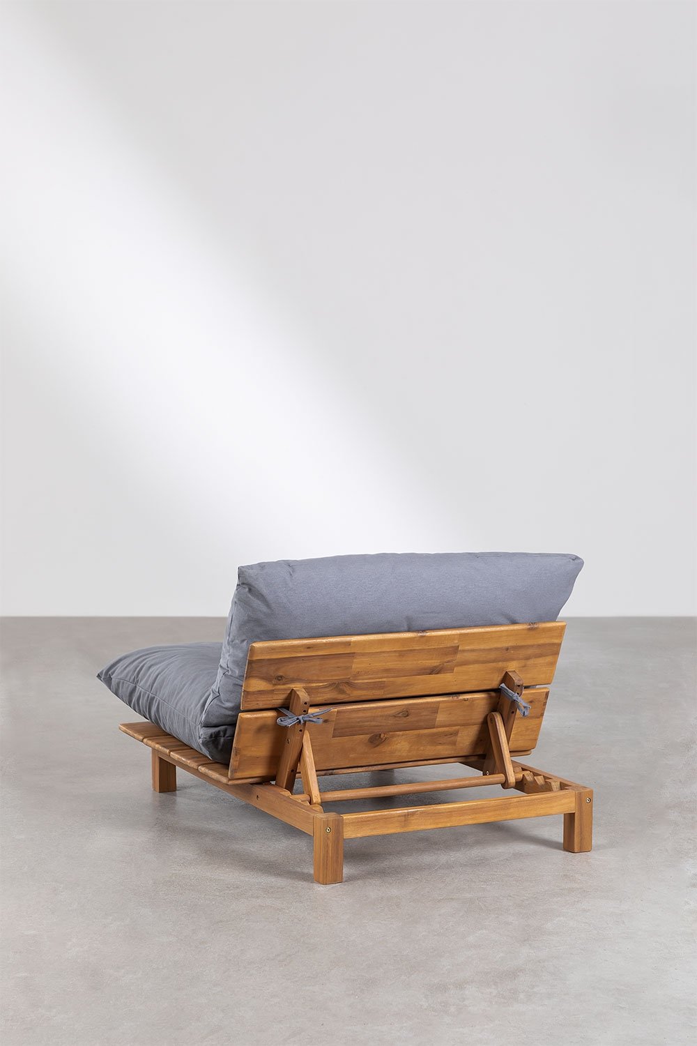 Sofá modular reclinable de 2 piezas en madera de acacia Brina, imagen de galer&iacute;a 5