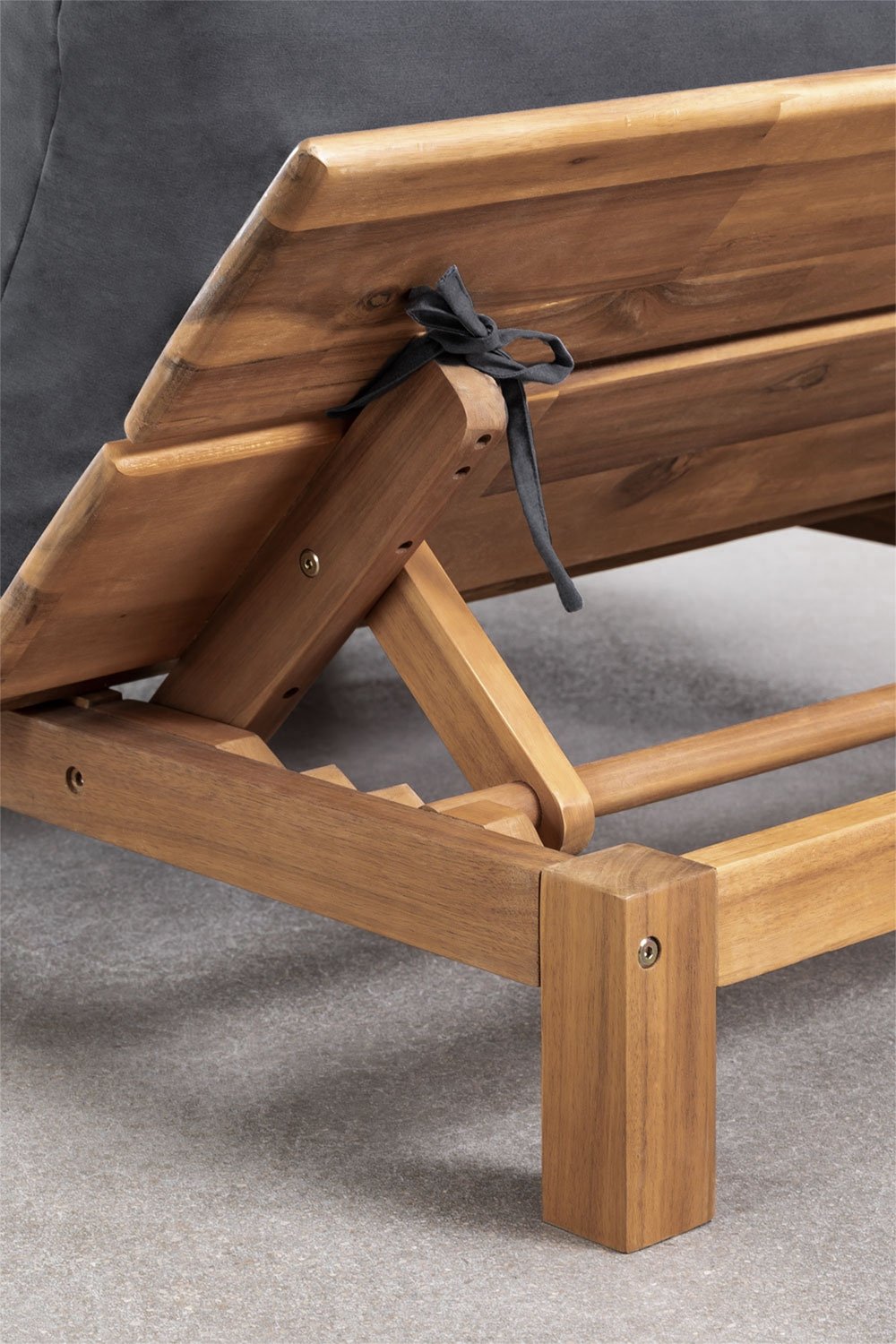 Módulo central reclinable para sofá modular en madera de acacia Brina, imagen de galer&iacute;a 5