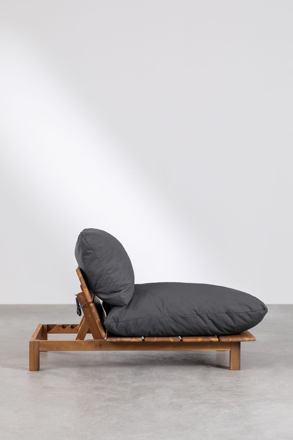 Módulo central reclinable para sofá modular en madera de acacia Brina, imagen de galer&iacute;a 3
