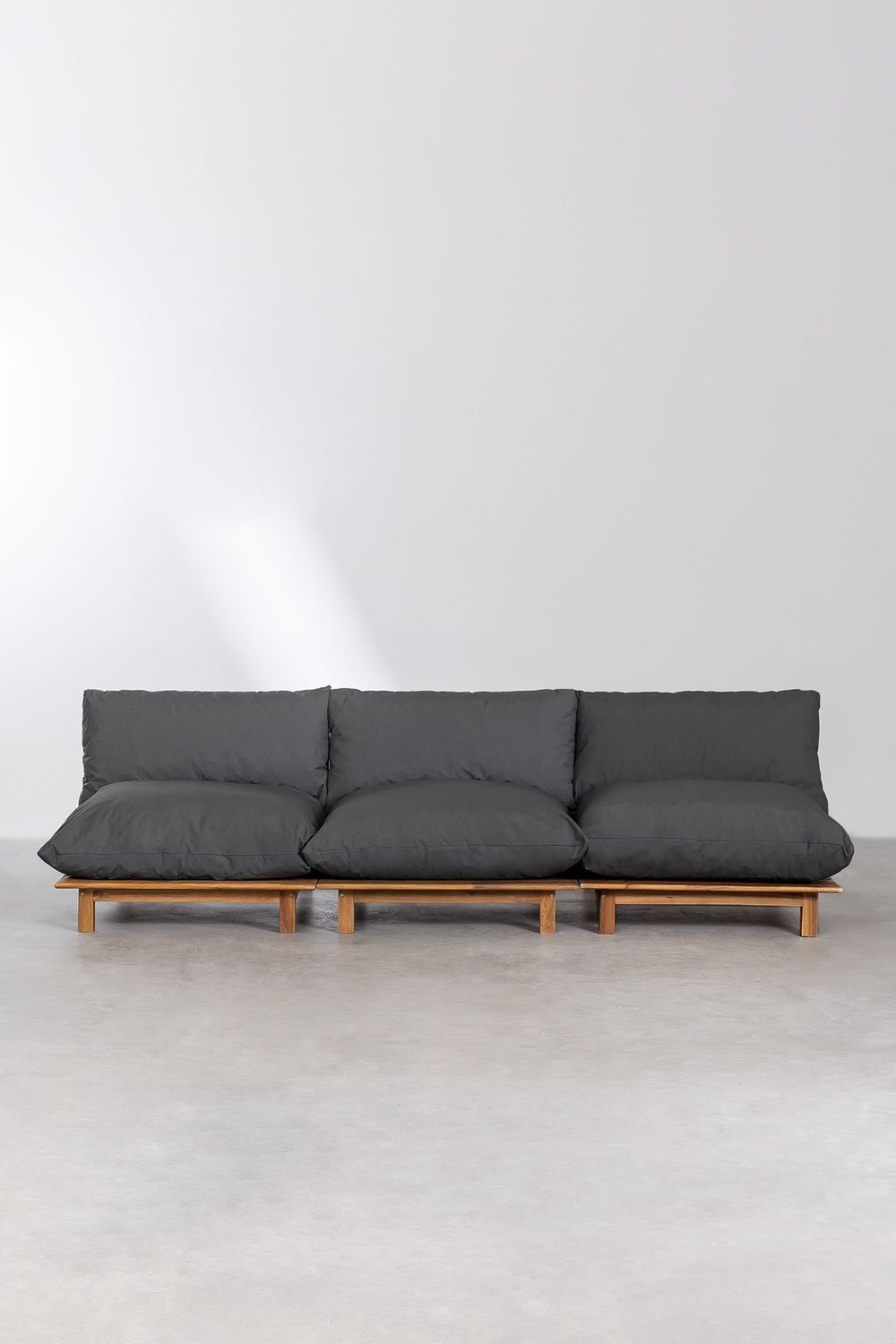 Sofá modular reclinable de 3 piezas en madera de acacia Brina  , imagen de galer&iacute;a 3