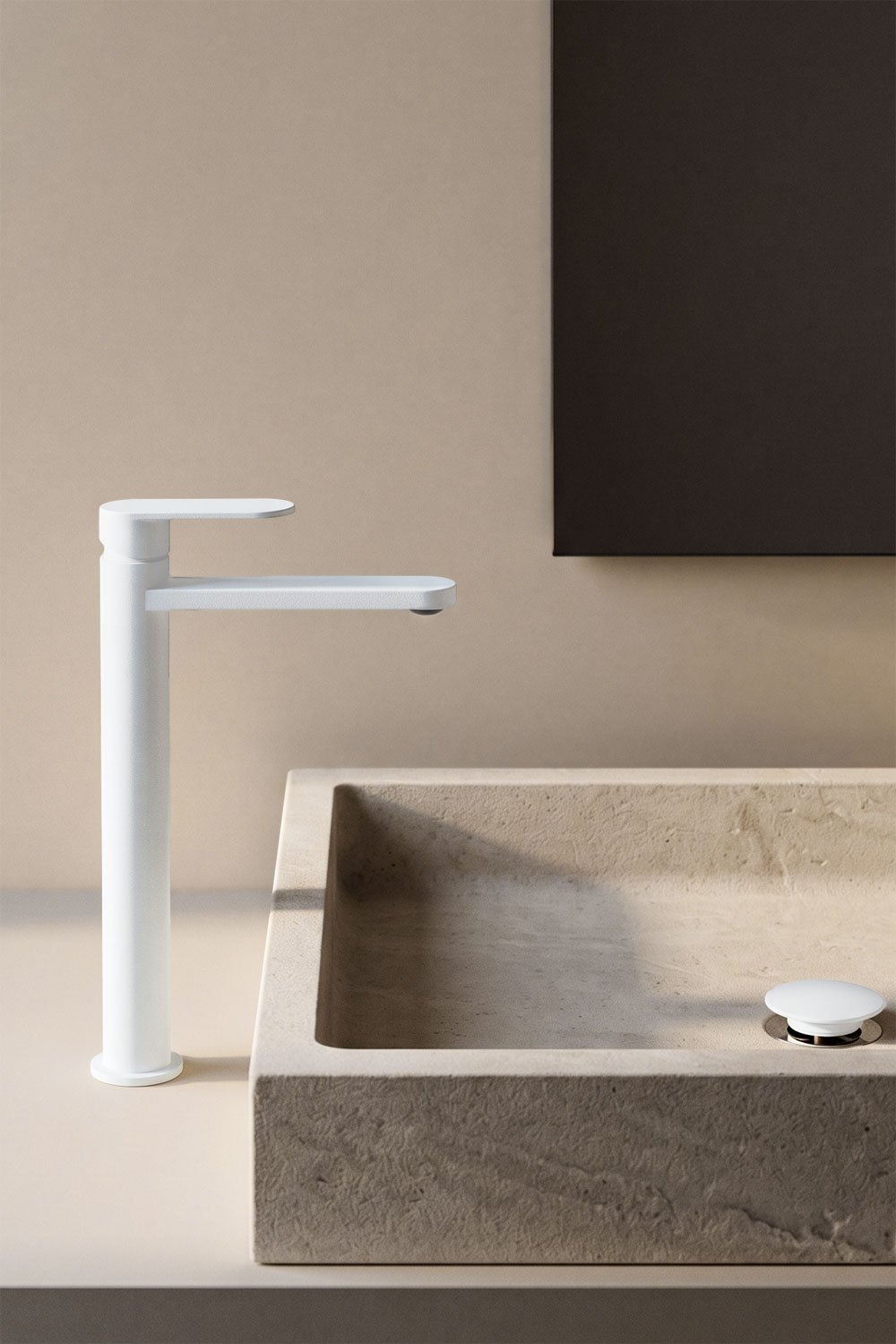 Set de grifo de lavabo en latón Alameda y válvula de desagüe para lavabo tipo Click-Clack en acero inoxidable y latón Orveta, imagen de galer&iacute;a 1