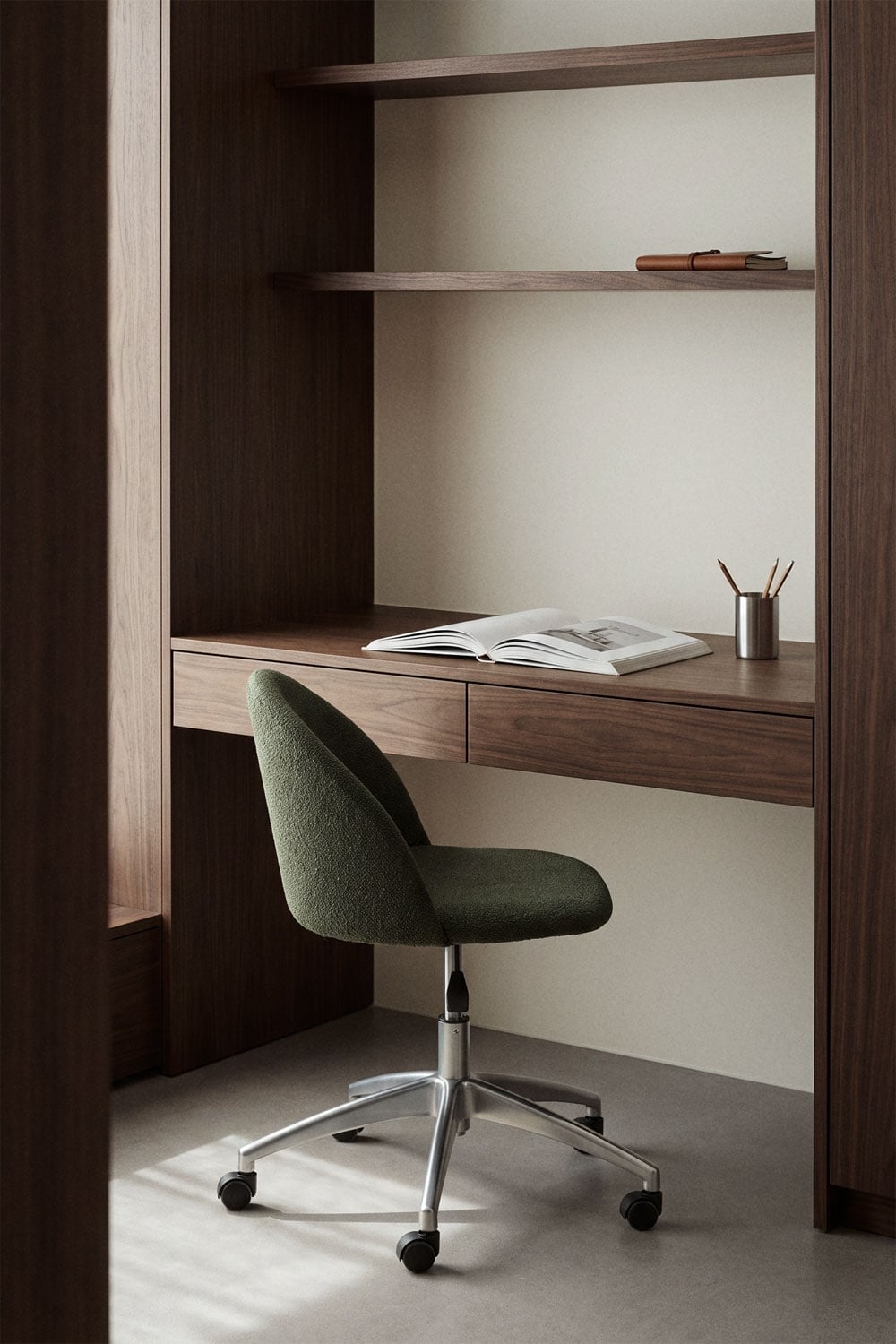 Silla de escritorio con ruedas tapizada Kana, imagen de galer&iacute;a 1