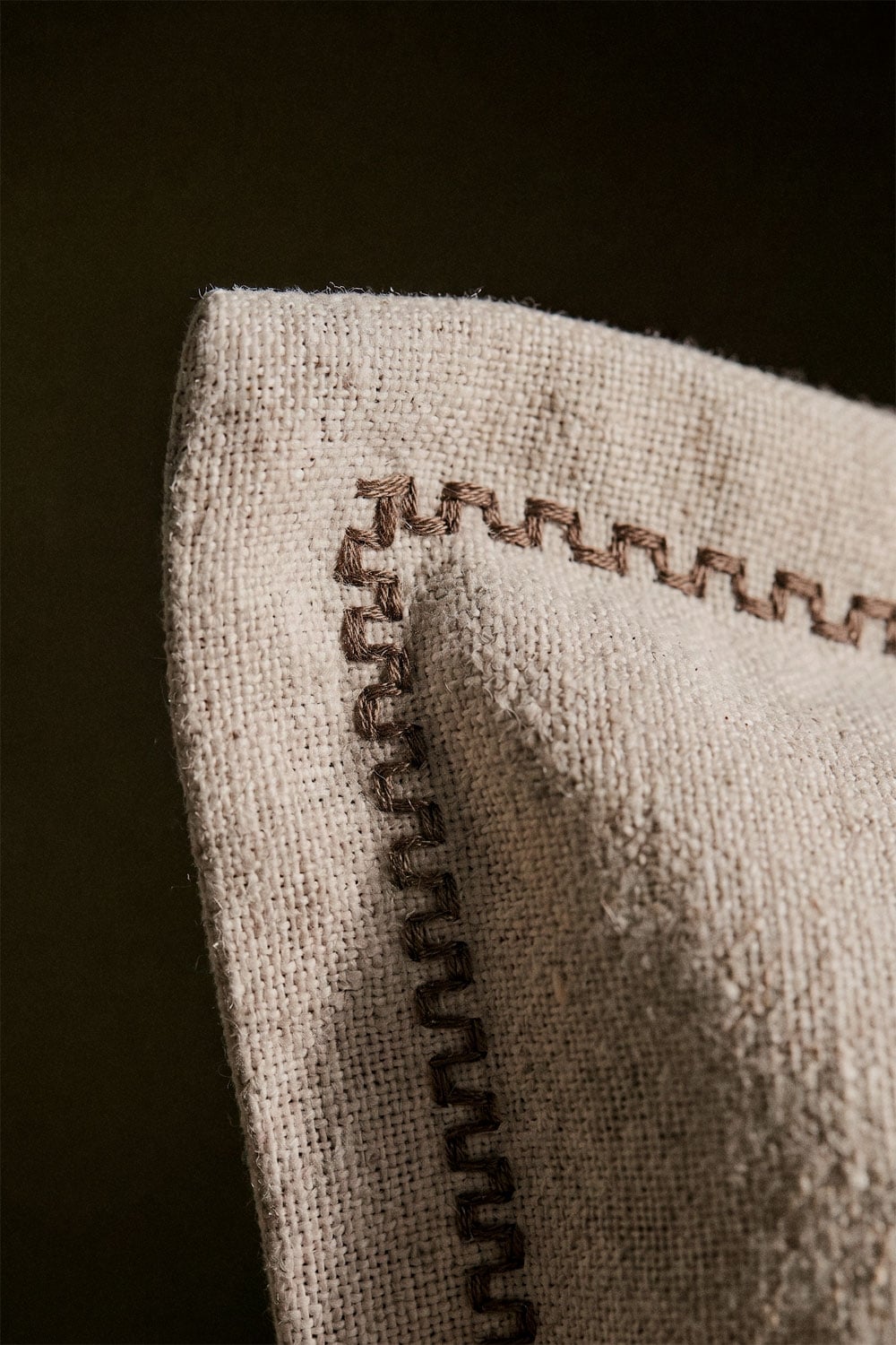 Cojín cuadrado 40x40 cm en algodón y lino Nisora, imagen de galer&iacute;a 2