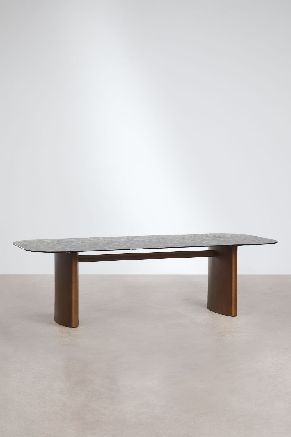 Mesa de comedor rectangular 260x110 cm en vidrio templado y MDF Zarvi, imagen de galer&iacute;a 3