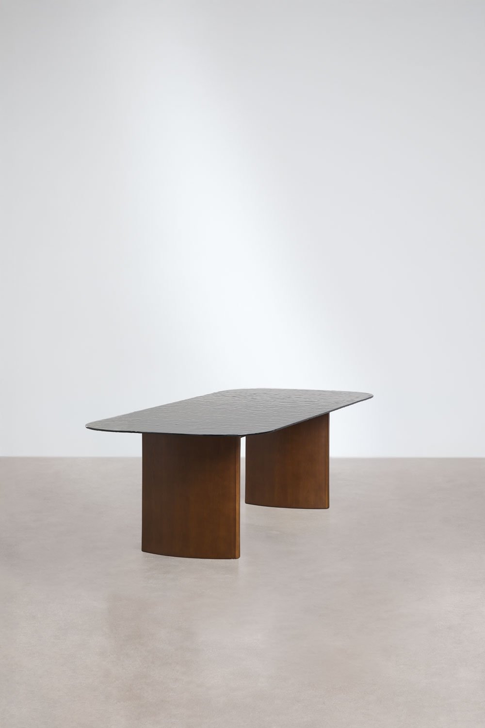 Mesa de comedor rectangular 260x110 cm en vidrio templado y MDF Zarvi, imagen de galer&iacute;a 4