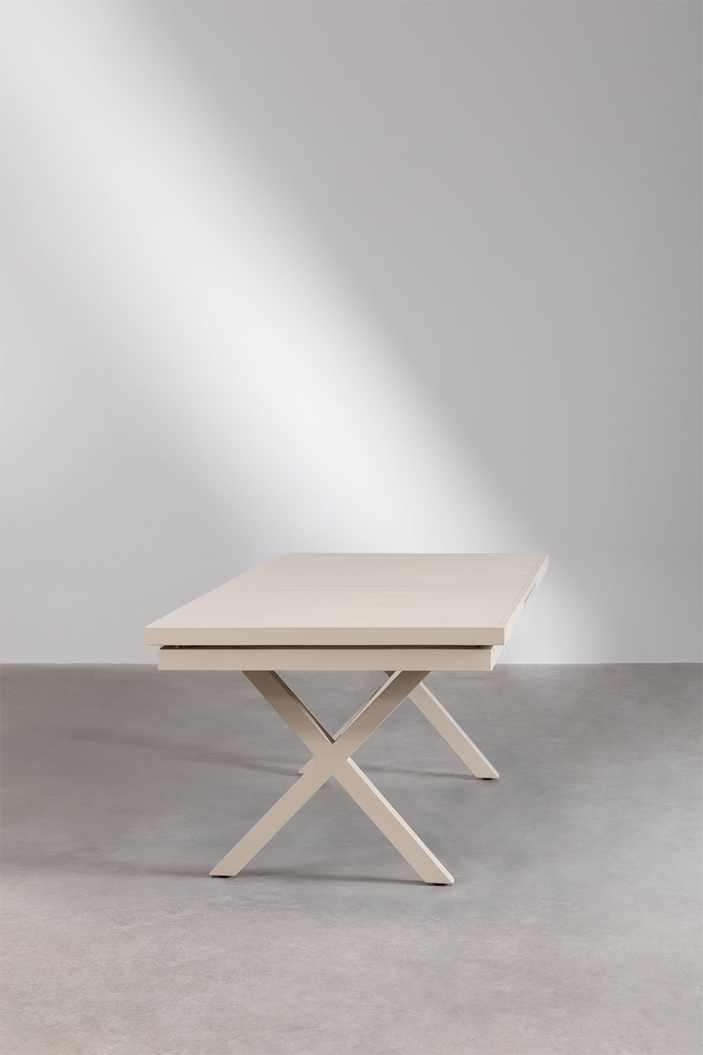 Mesa de comedor rectangular extensible en aluminio Karena, imagen de galer&iacute;a 2