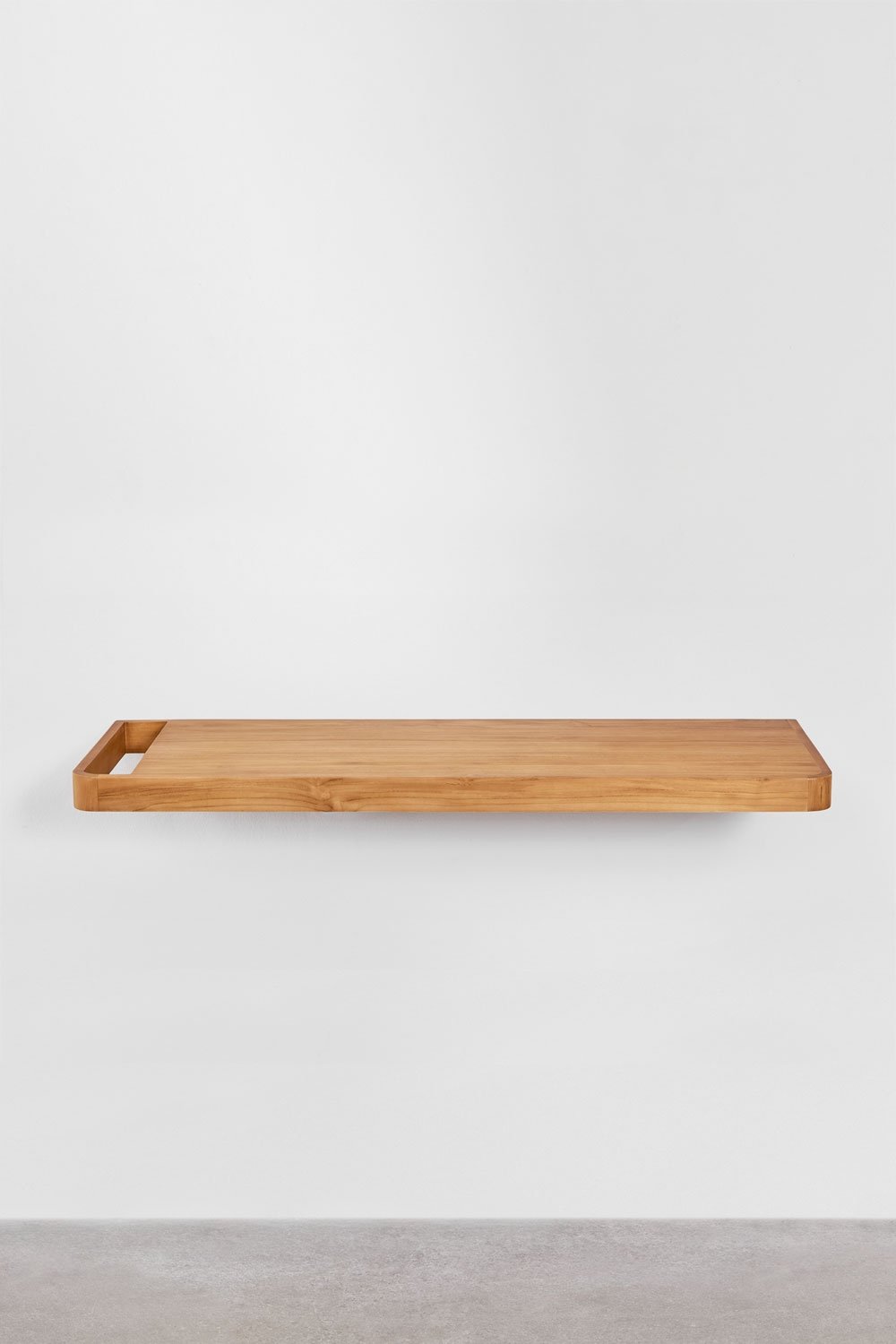 Conjunto de mueble de baño 130x45 cm suspendido en madera de teca Neill, imagen de galer&iacute;a 3